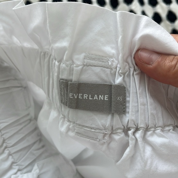 Everlane White Midi A-Line Skirt with Tie Front - Picture 2 of 7